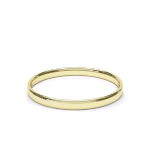 - Oval Profile Plain Wedding Ring 18k Yellow Gold