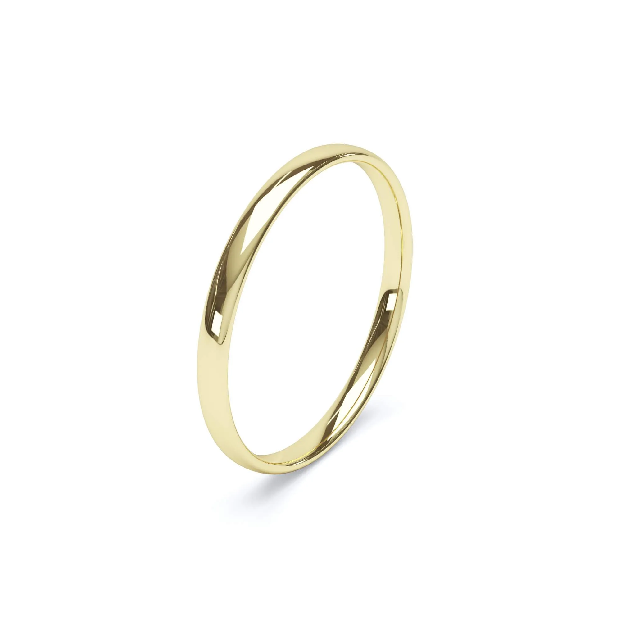 - Oval Profile Plain Wedding Ring 18k Yellow Gold