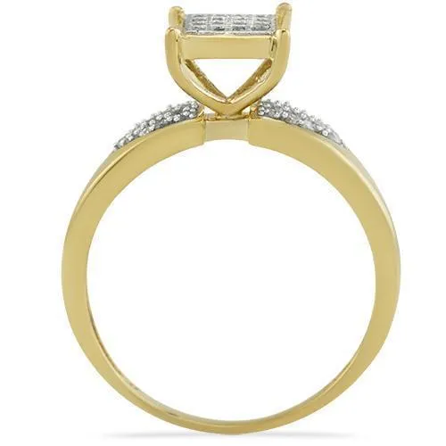 10K Yellow Gold Diamond Wedding Band Set 0.84 Ctw