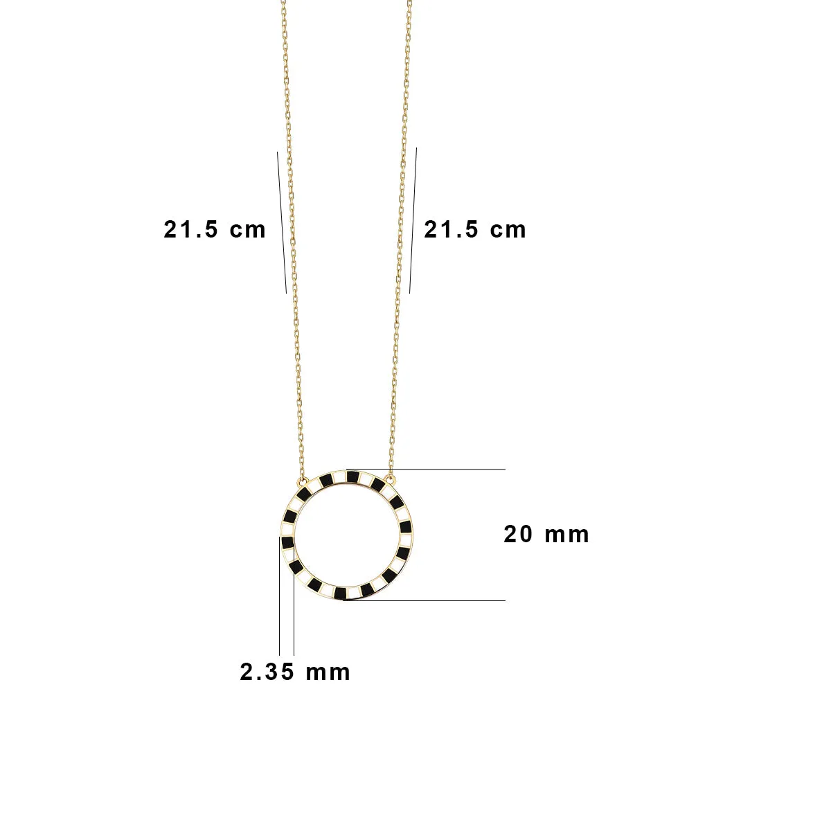 14K Solid Gold Duet Necklace