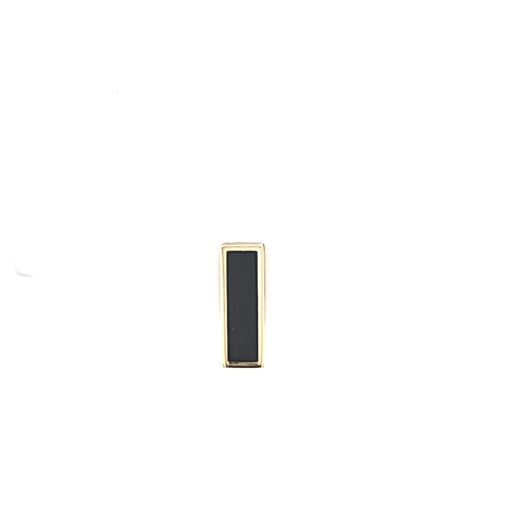 14k Yellow Gold  Rectangle Onyx Stud Earrings (I7775)