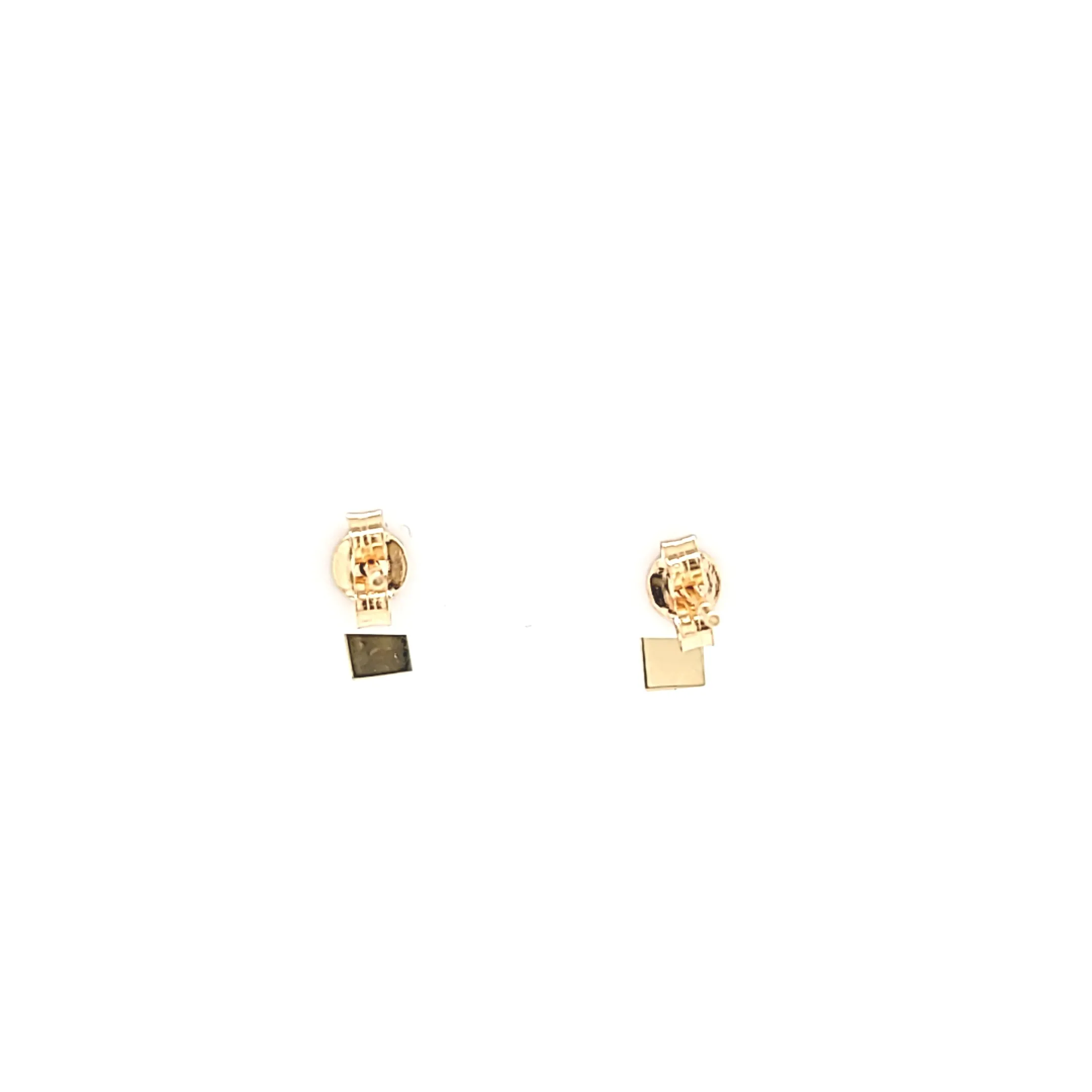 14k Yellow Gold  Rectangle Onyx Stud Earrings (I7775)