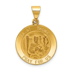 14k Yellow Gold Saint Thomas Medal Pendant