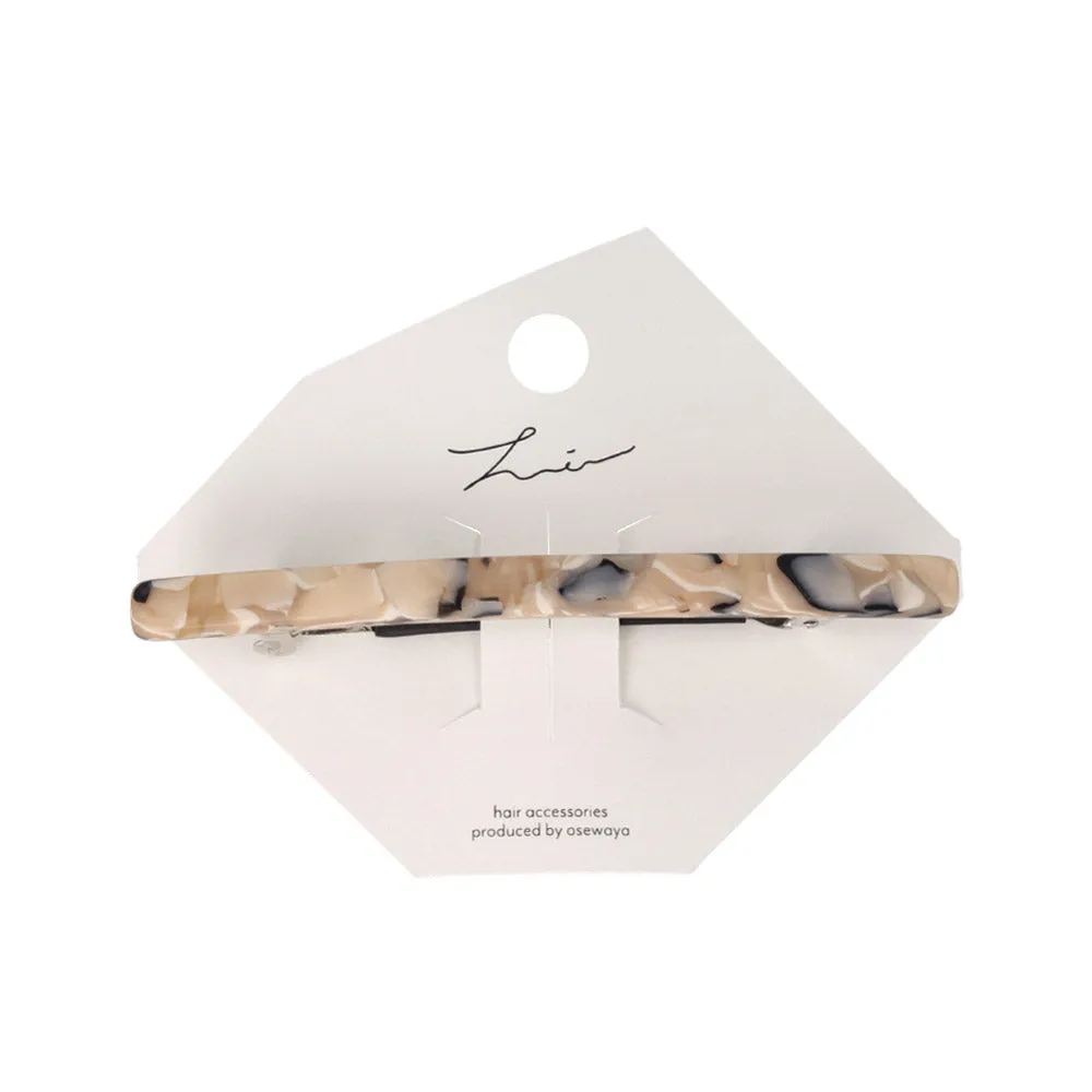 Acetate Marble Slim Barrette Clip