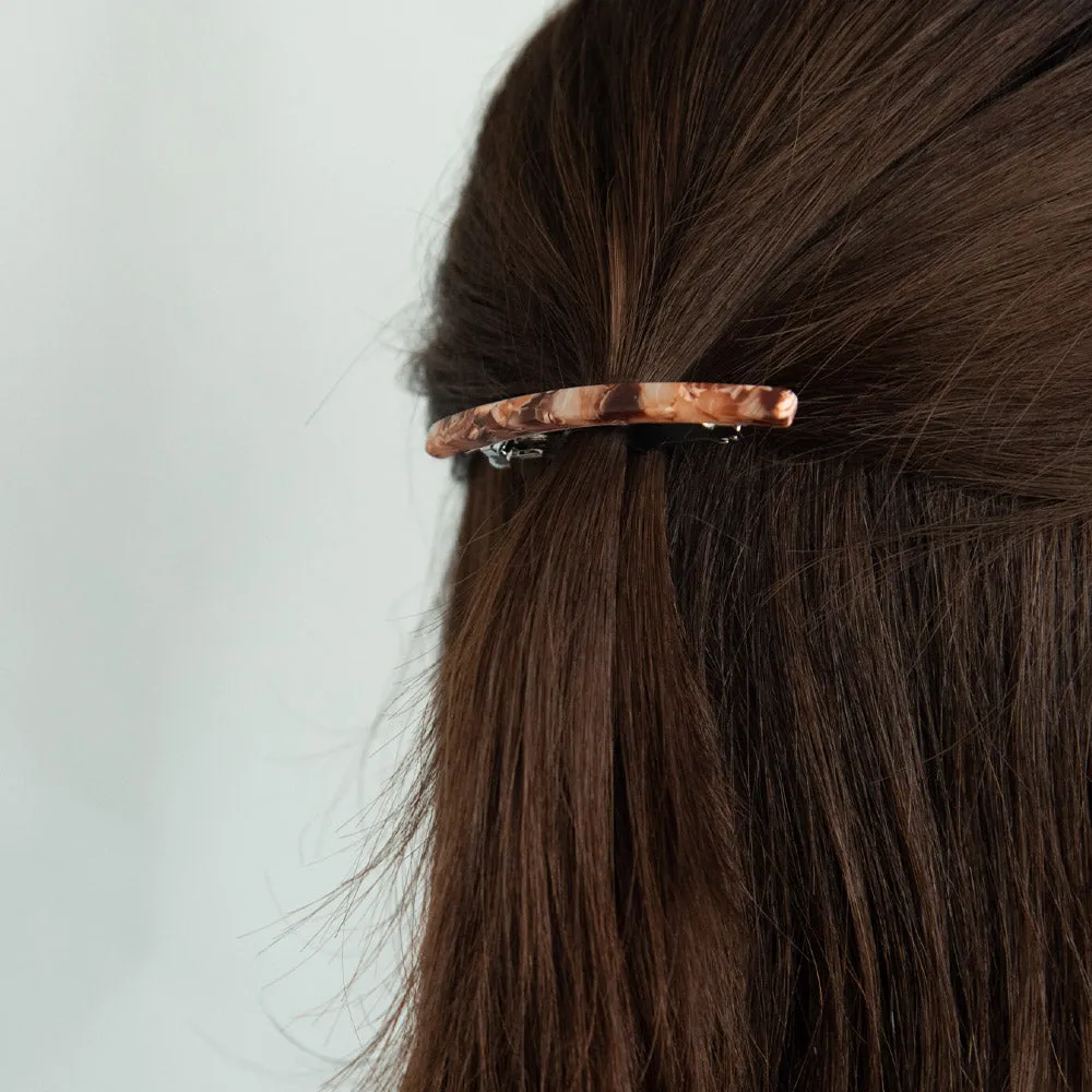 Acetate Marble Slim Barrette Clip