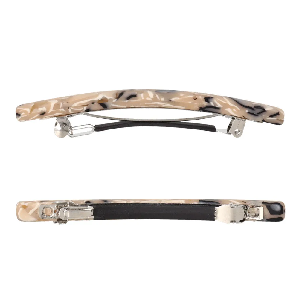 Acetate Marble Slim Barrette Clip