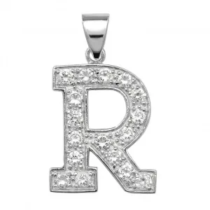 Acotis Silver Pendant Zirconia Initial G6127/R