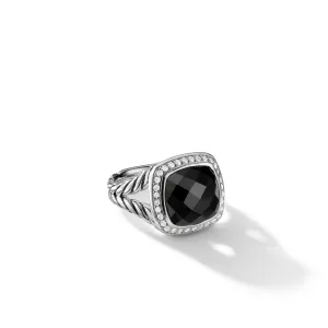 Albion® Ring in Sterling Silver with Black Onyx and Diamonds\, 11mm