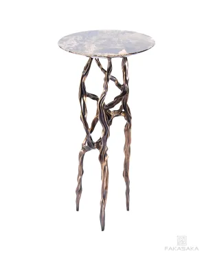 ALEXIA DRINK TABLE<br><br>MARRON IMPERIAL MARBLE<br>BLACKBROWN BRONZE