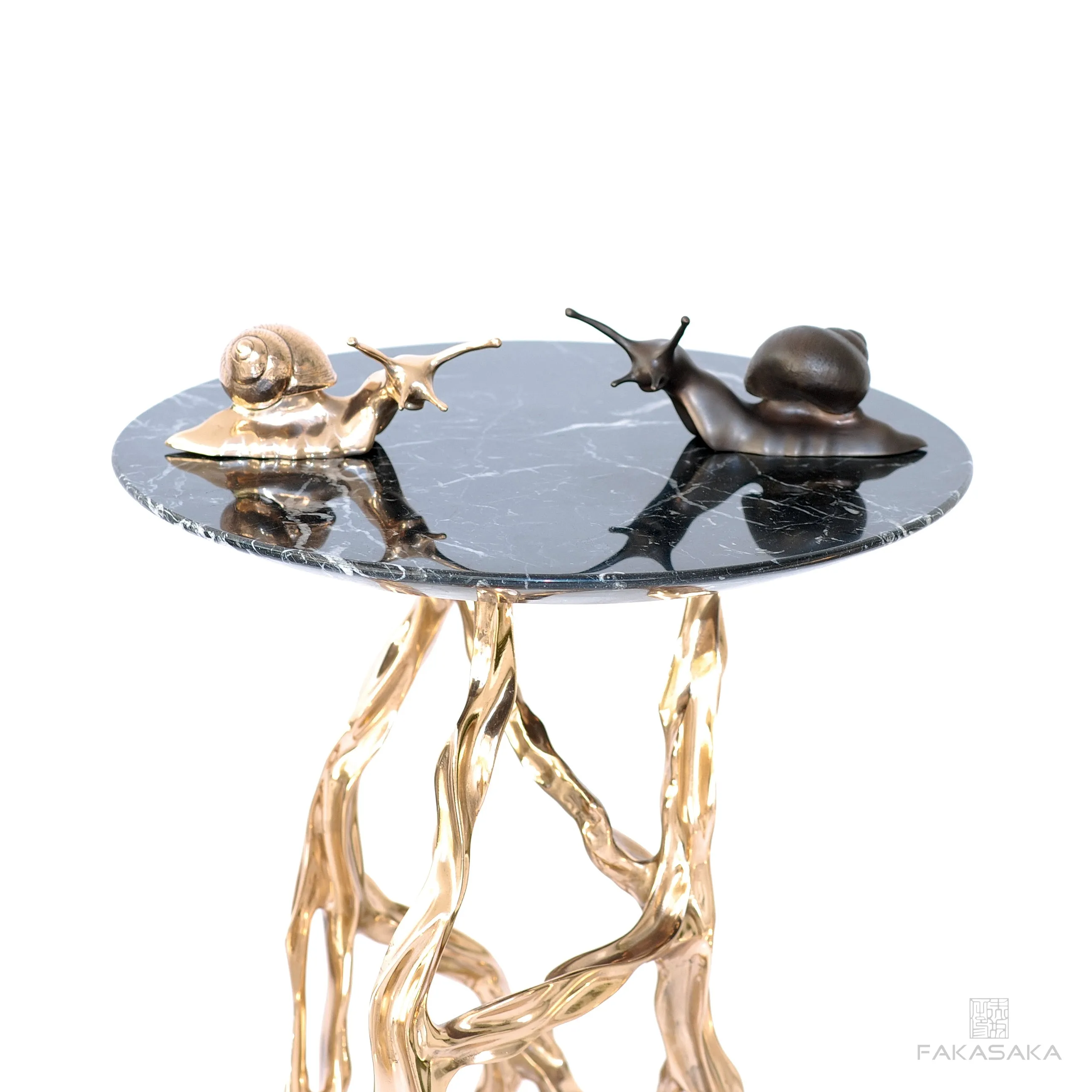 ALEXIA DRINK TABLE<br><br>MARRON IMPERIAL MARBLE<br>BLACKBROWN BRONZE