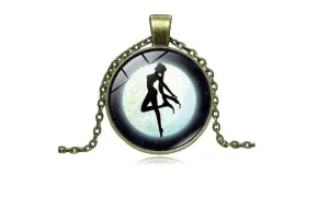 Anime Sailor Moon Glass Cabochon Pendant Necklace