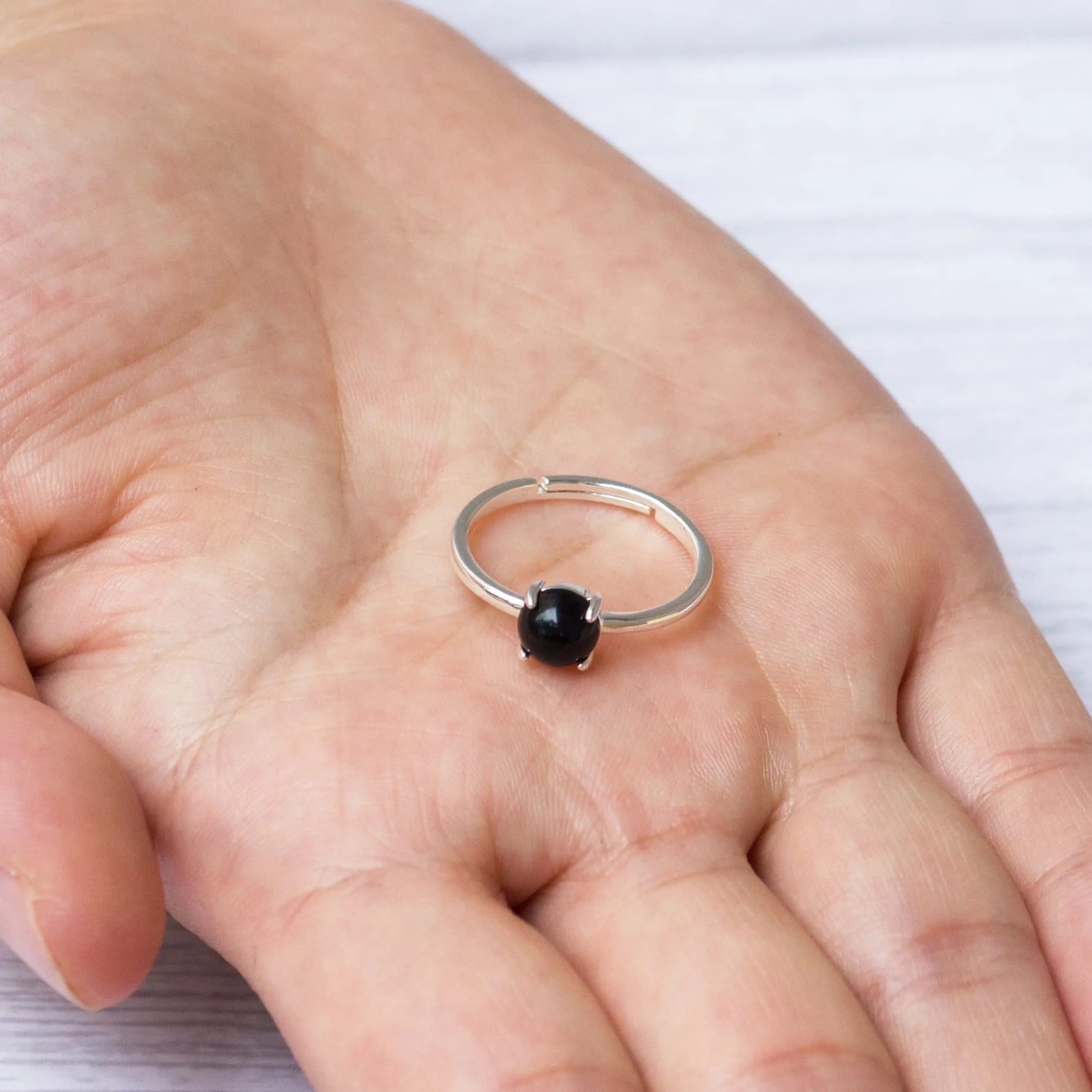 Black Onyx Adjustable Ring