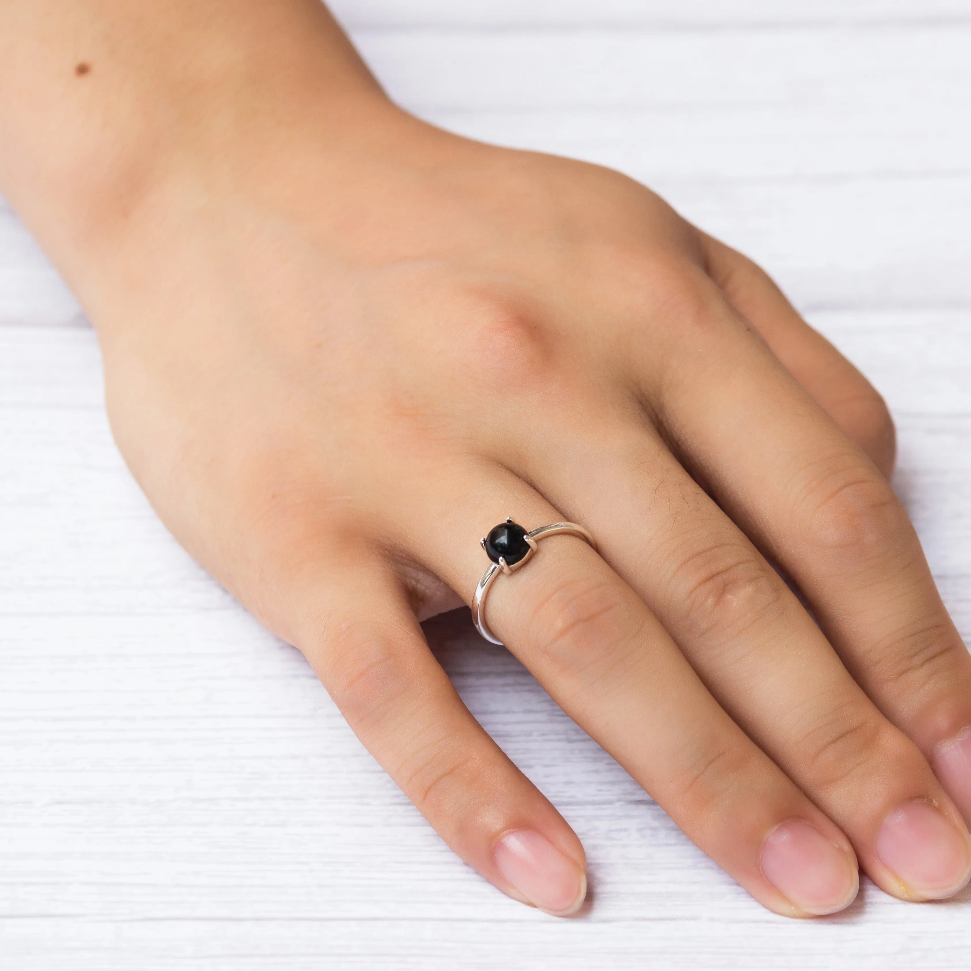 Black Onyx Adjustable Ring