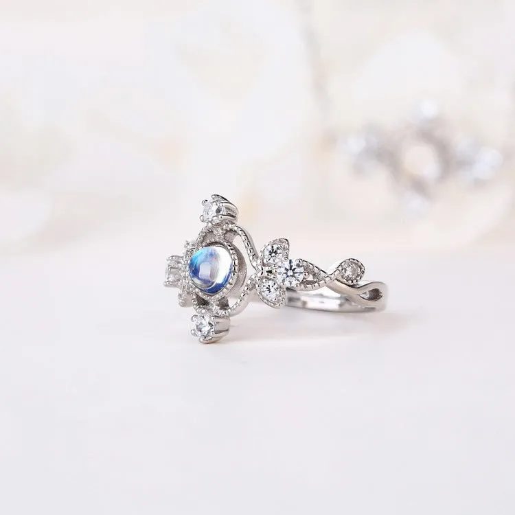 Blue Moonstone Sterling Silver Ring