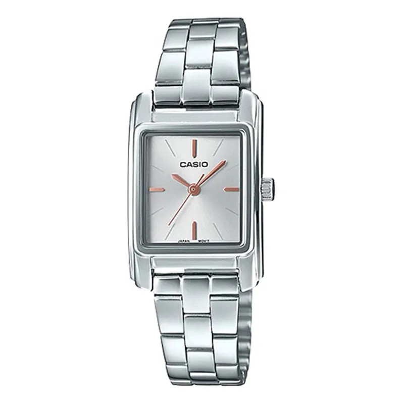 Casio Ladies' Analog Silver Stainless Steel Band Watch LTPE165D-7A LTP-E165D-7A