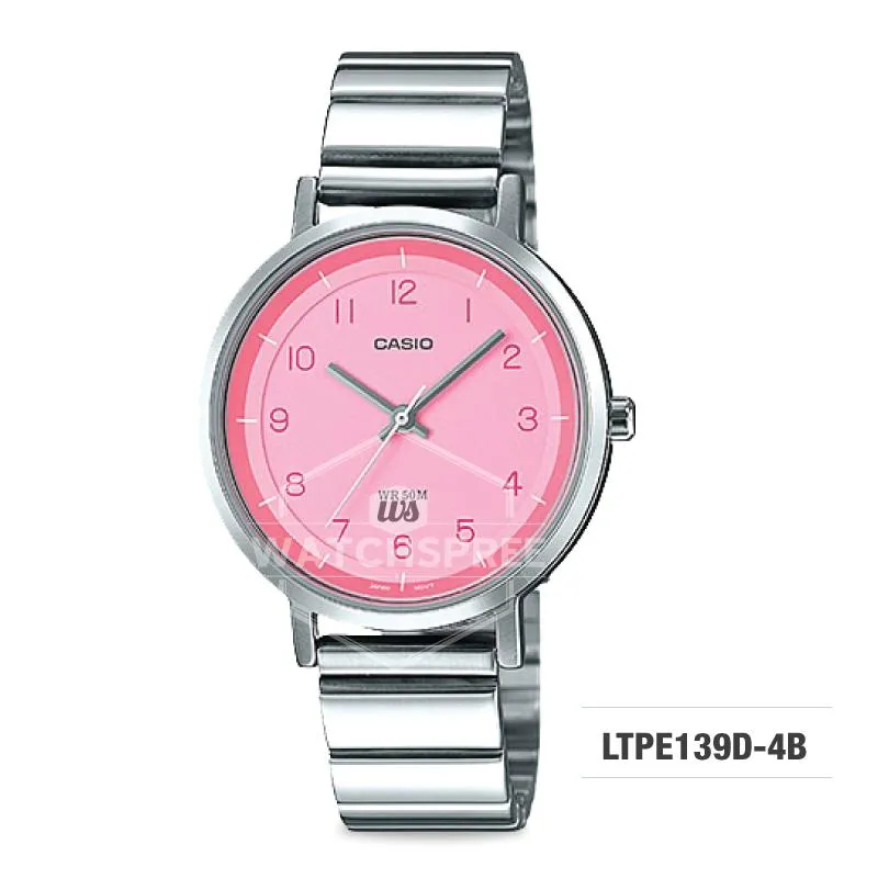 Casio Ladies' Standard Analog Stainless Steel Watch LTPE139D-4B