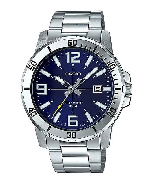 Casio Men's Diver Look Silver Stainless Steel Band Watch MTPVD01D-2B MTP-VD01D-2B