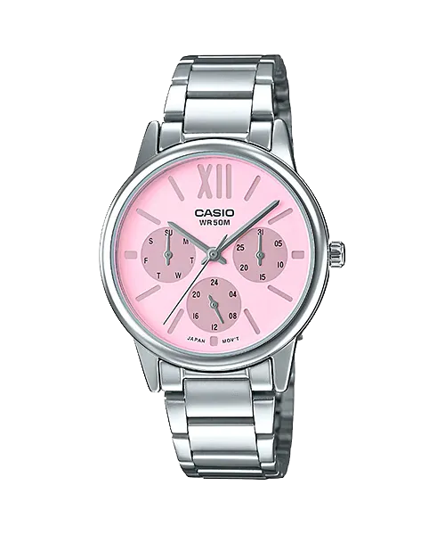 Casio Standard Analog Ladies' Stainless Steel Band Watch LTPE312D-4B