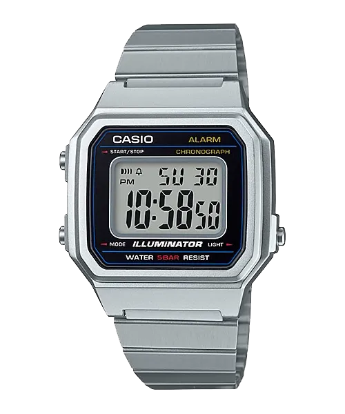 Casio Unisex Vintage Silver Stainless Steel Band Watch B650WD-1A