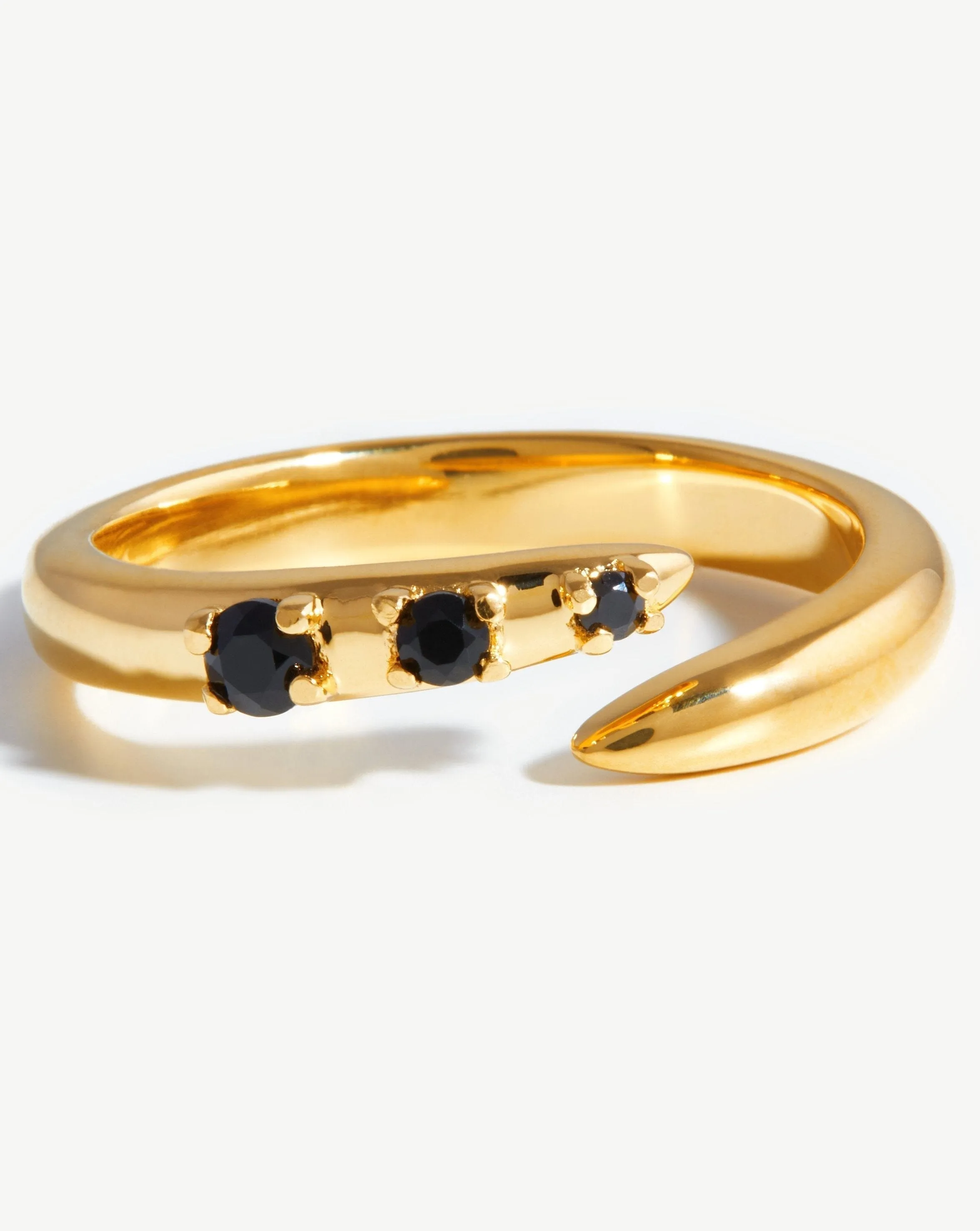 Claw Studded Ring | 18k Gold Vermeil/Black Onyx