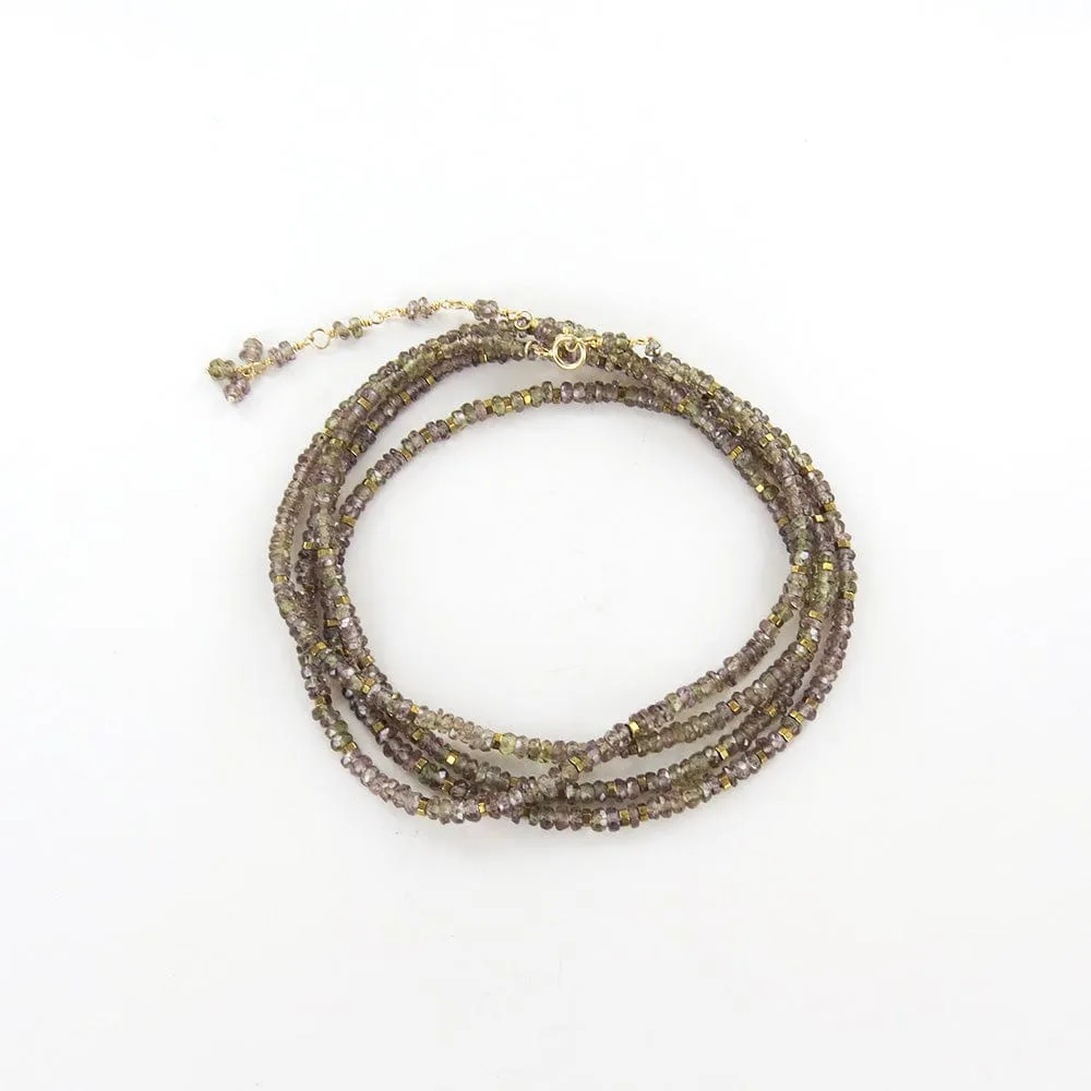 Confetti Champagne Garnet Wrap Bracelet & Necklace