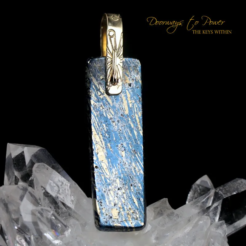 Covellite Light Language Crystal Pendant 14k Gold