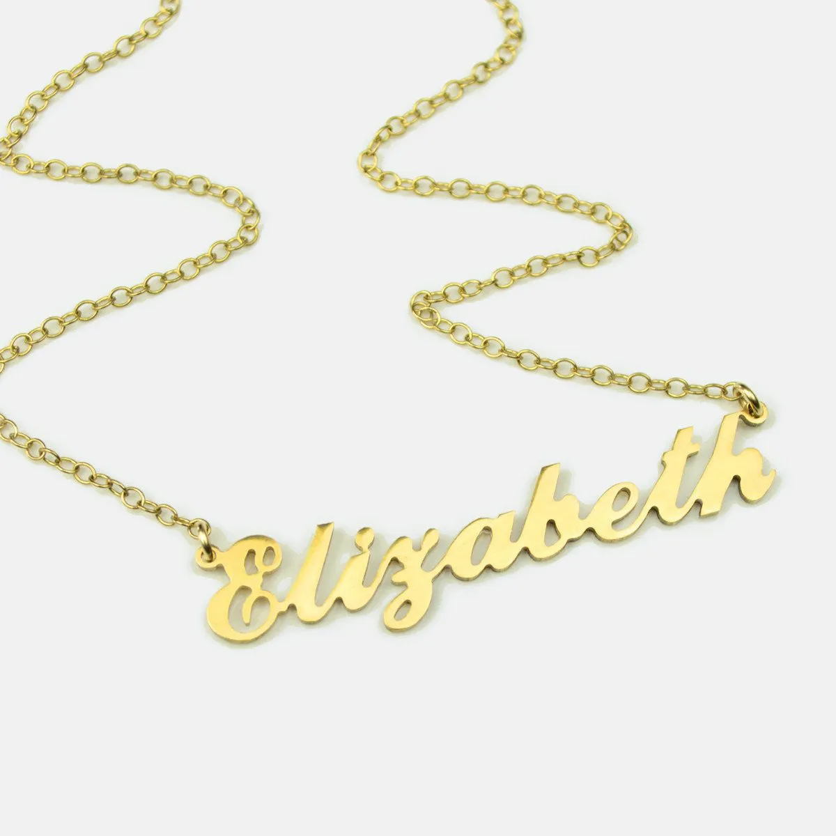 Custom Name Plate Necklace in Gold of Sterling SIlver