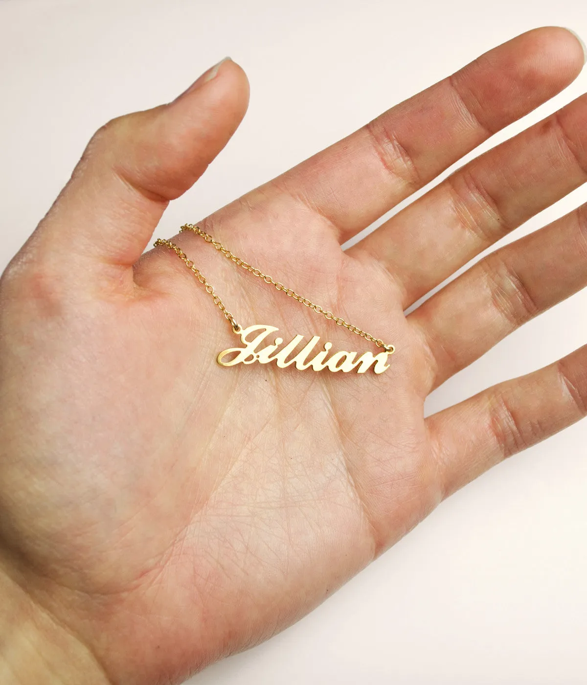 Custom Name Plate Necklace in Gold of Sterling SIlver