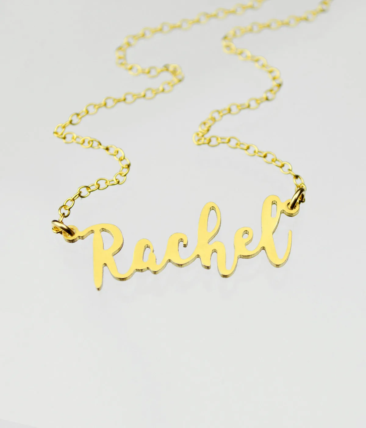 Custom Name Plate Necklace in Gold of Sterling SIlver