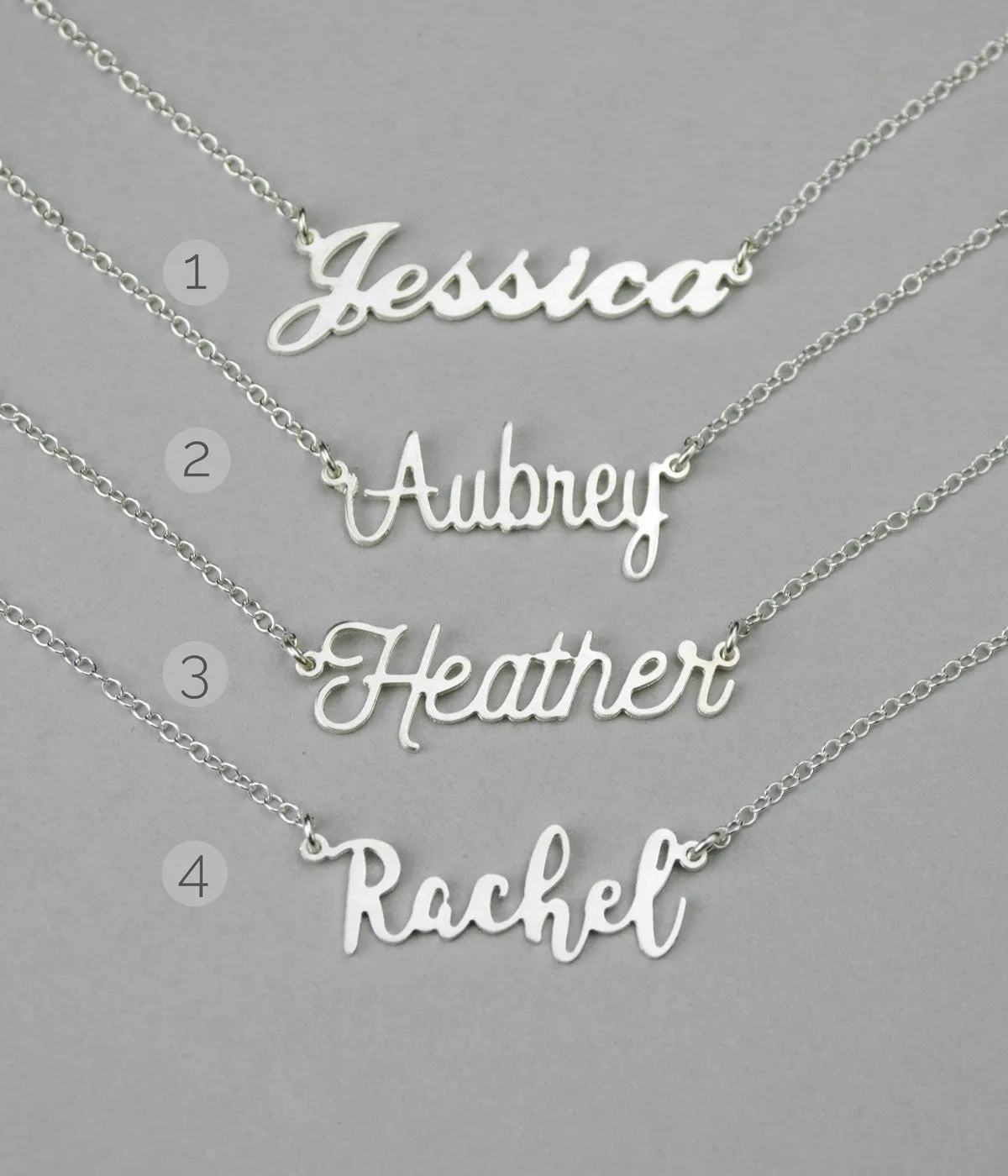 Custom Name Plate Necklace in Gold of Sterling SIlver