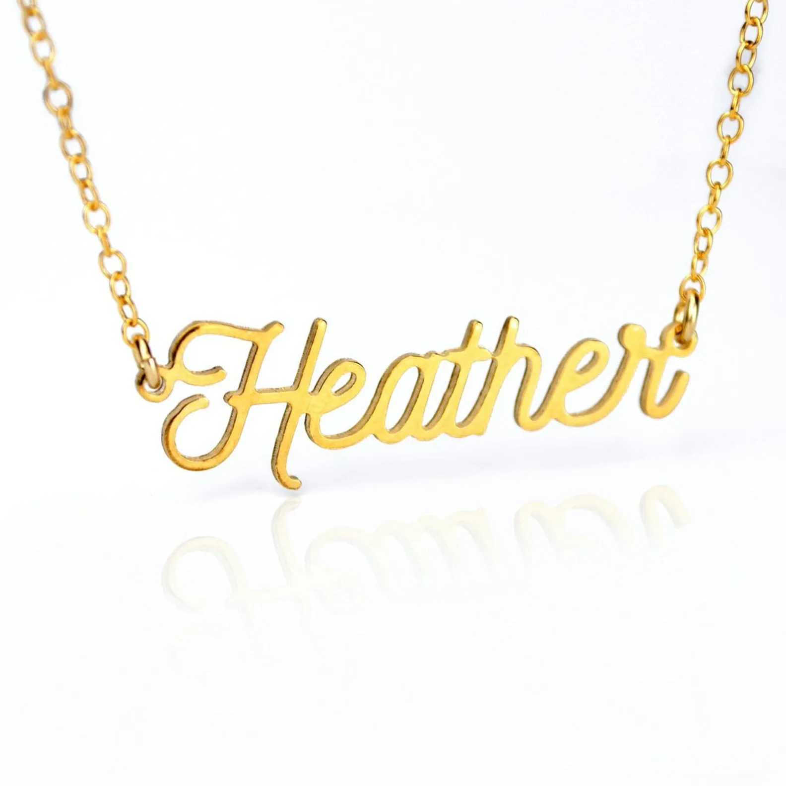 Custom Name Plate Necklace in Gold of Sterling SIlver