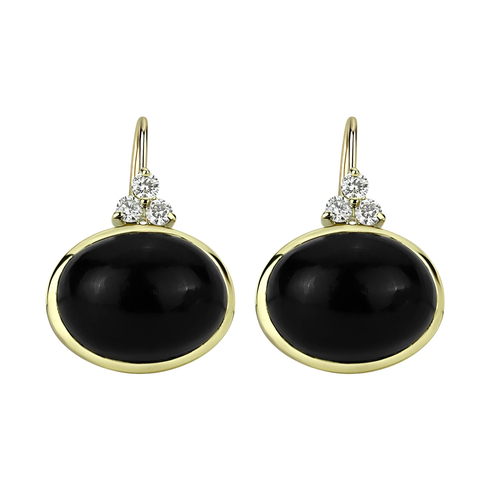 Earrings - Black Onyx And Diamond (2306F)