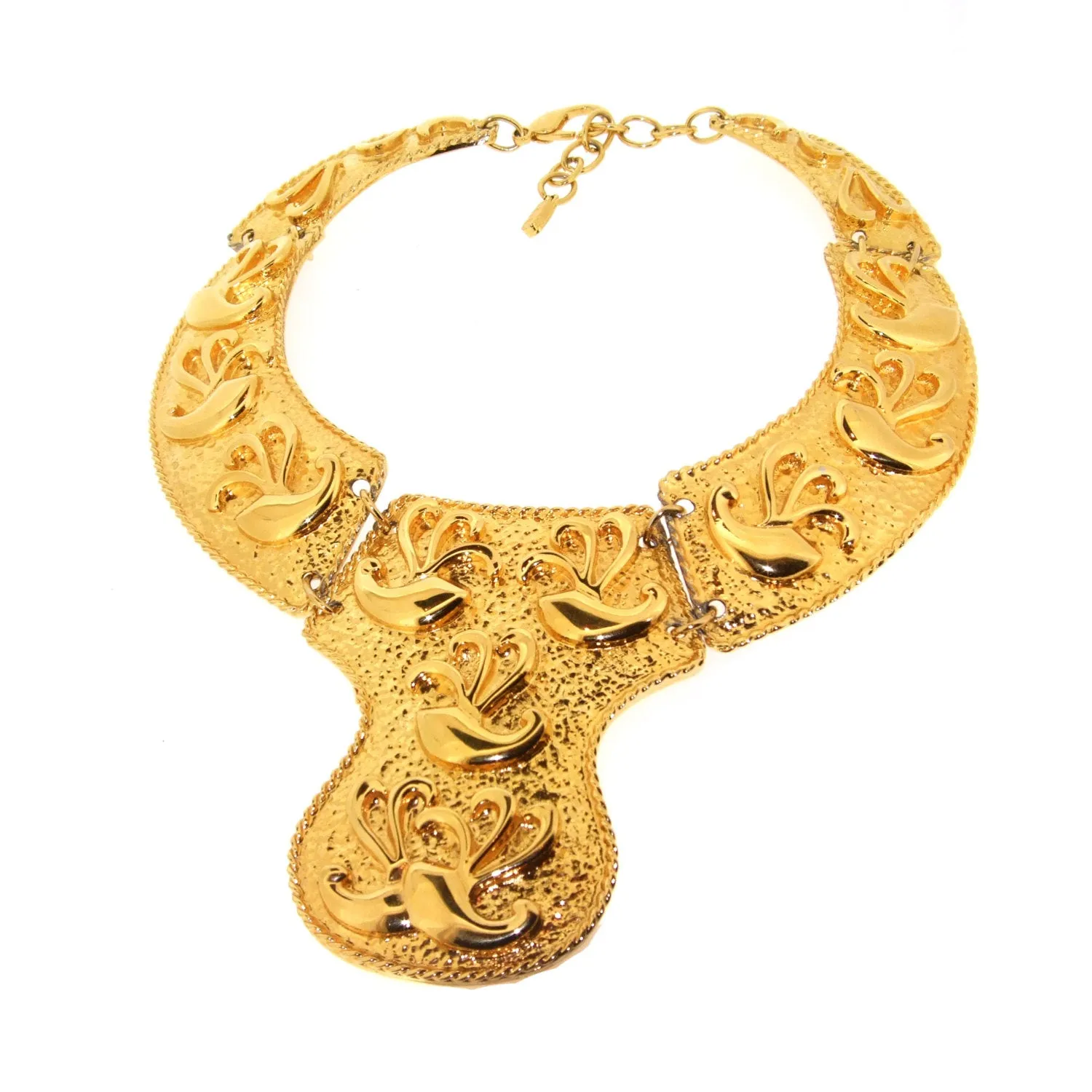 Egyptian Style Bib Gold Necklace by Alexis Kirk