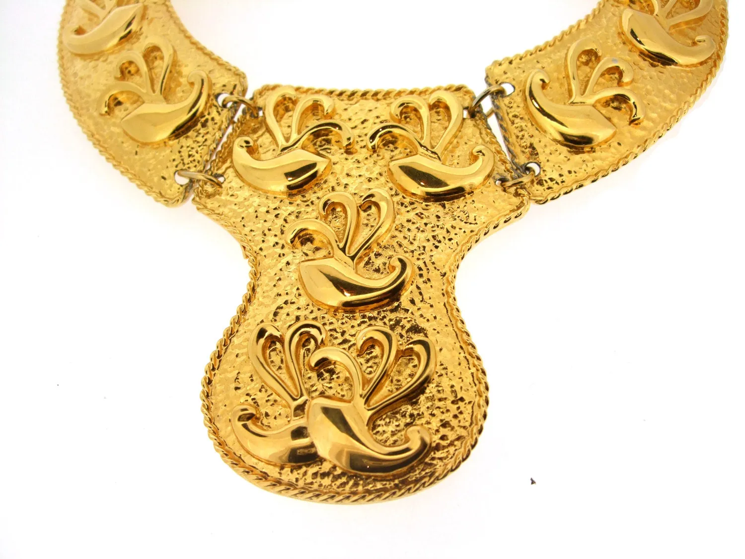 Egyptian Style Bib Gold Necklace by Alexis Kirk