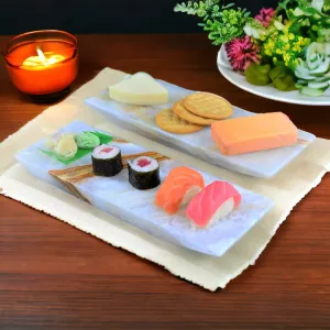 Elegant White Onyx Hors D'oeuvres Serving Trays