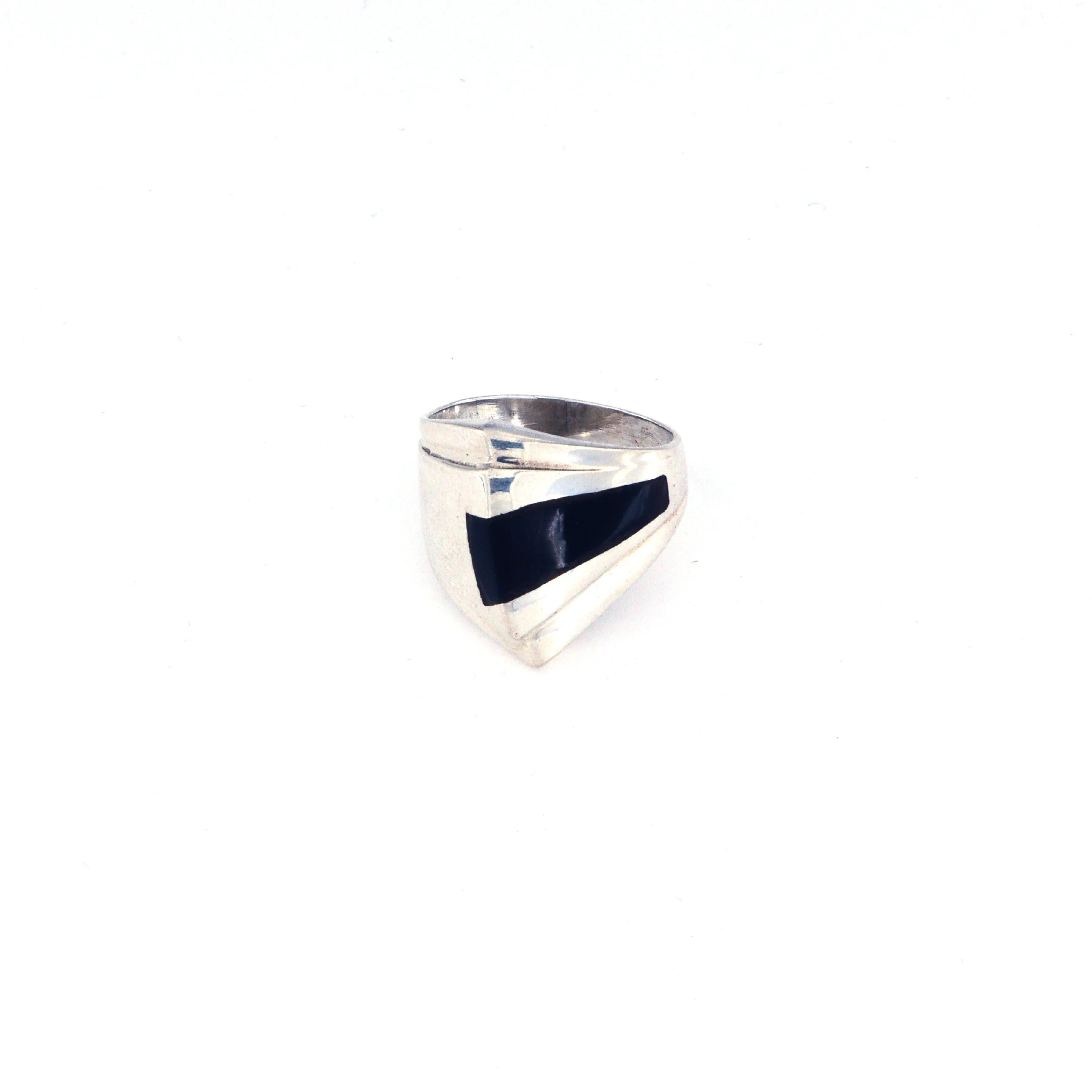 Fingerring, Retro med Onyx, sterlingsølv