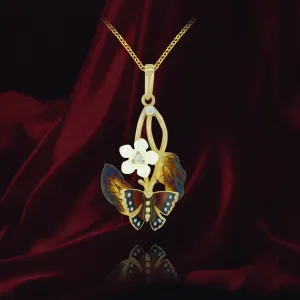 Glowing Blossom and Butterfly Pendant