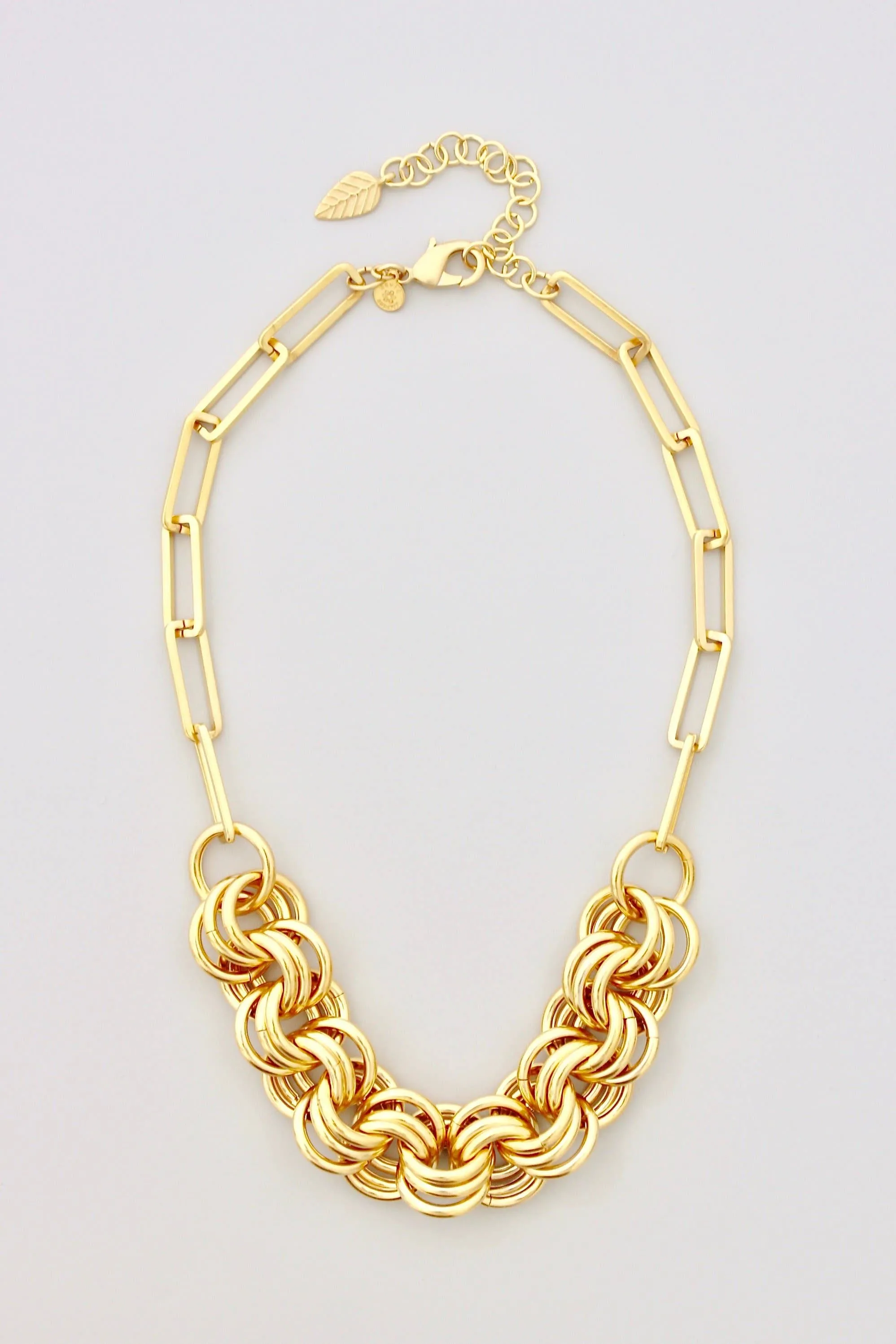 Gold Chain Hoop Necklace