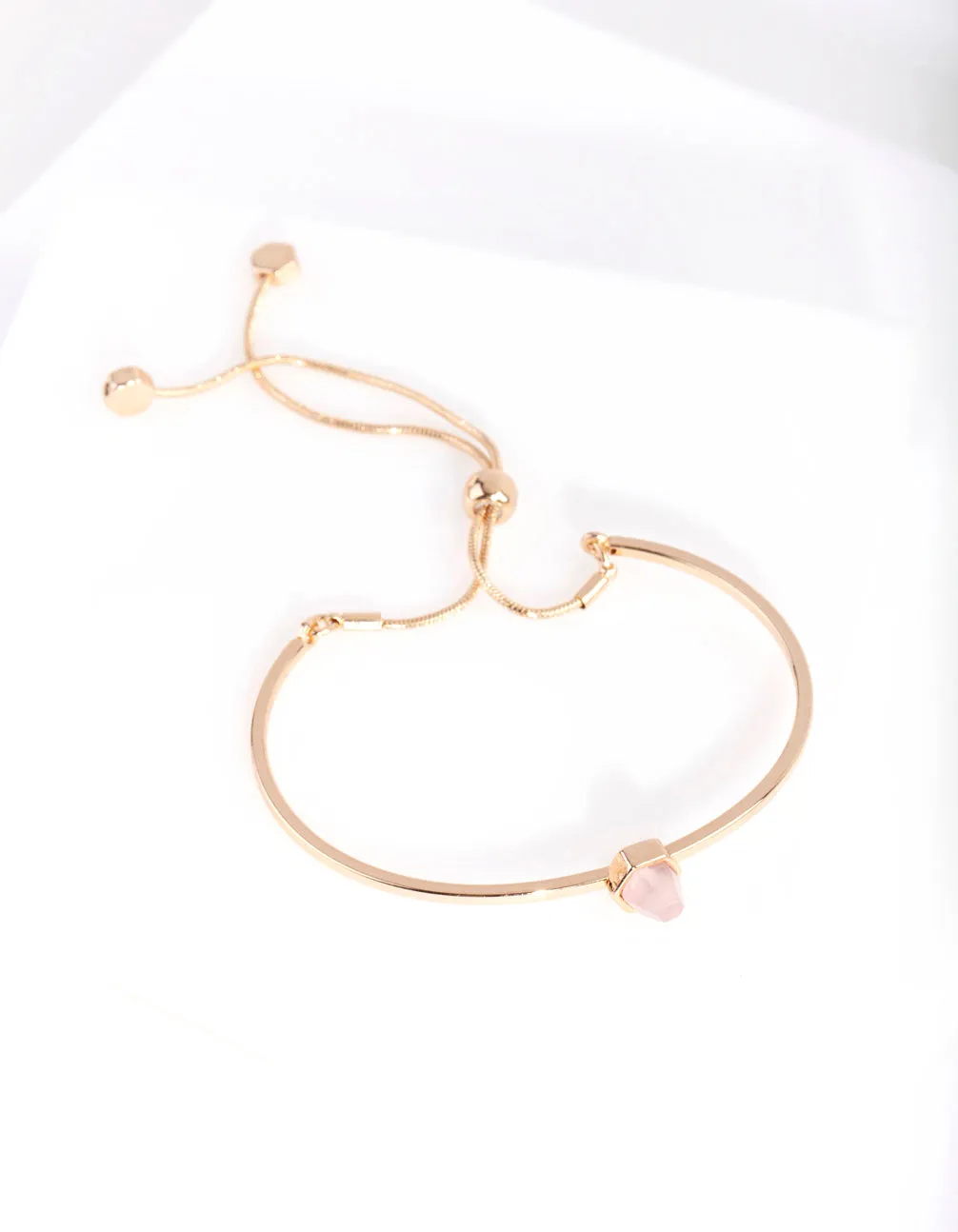 Gold Rose Quartz Toggle Bracelet