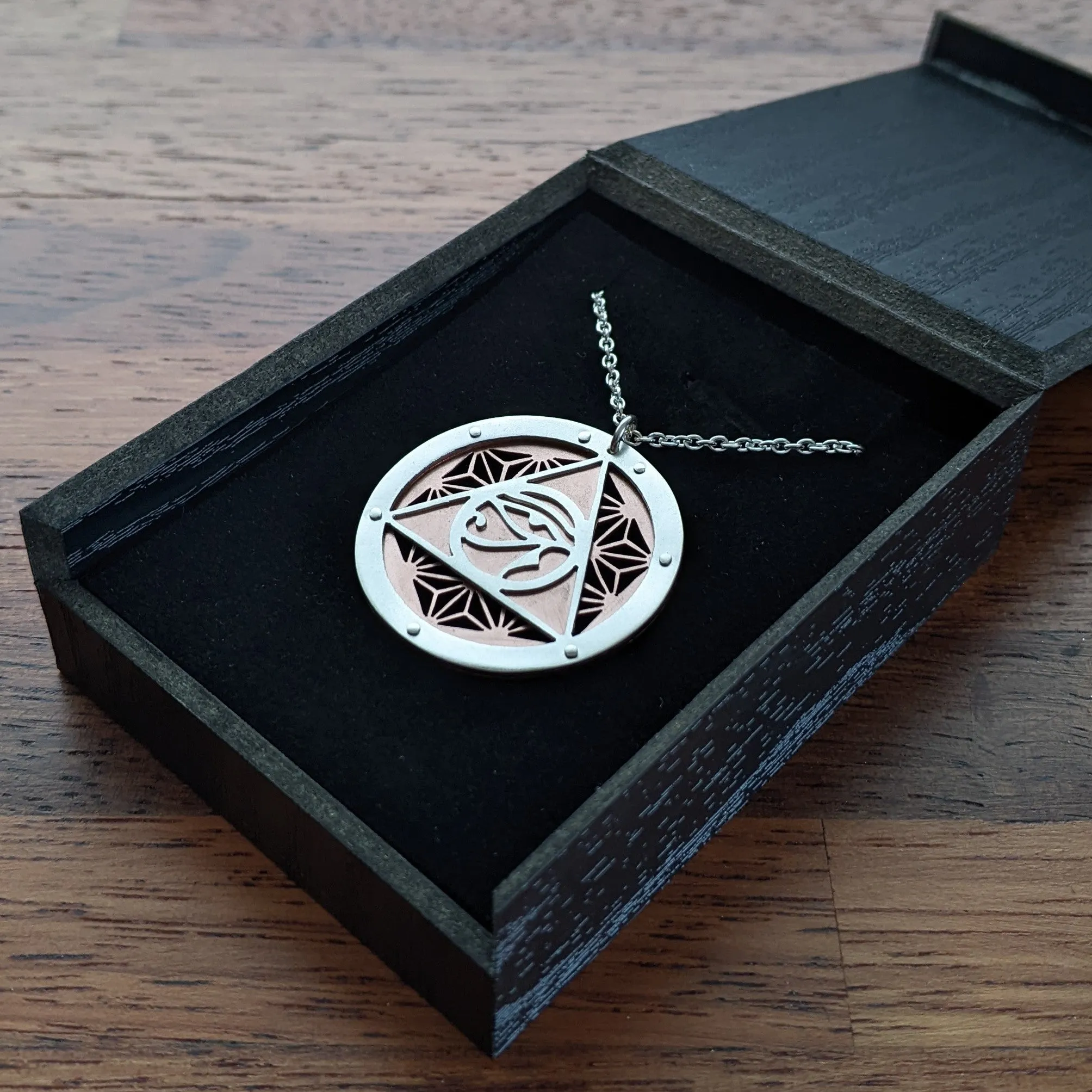 Handcut Asanoha Eye of Ra Pendant