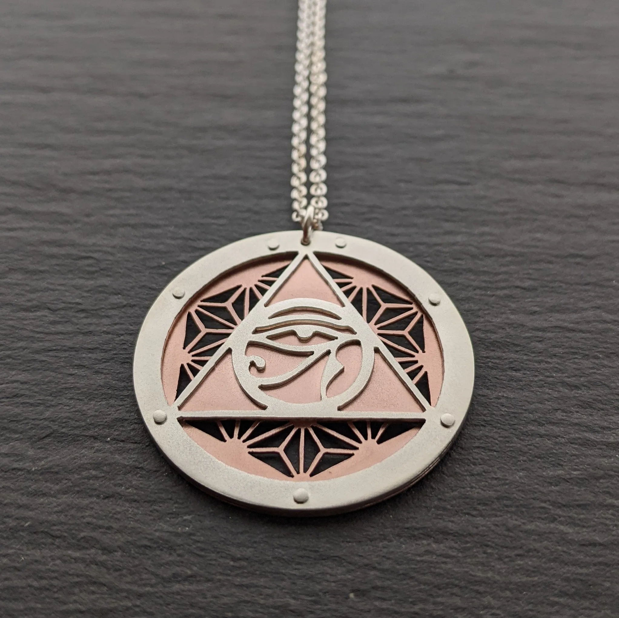 Handcut Asanoha Eye of Ra Pendant