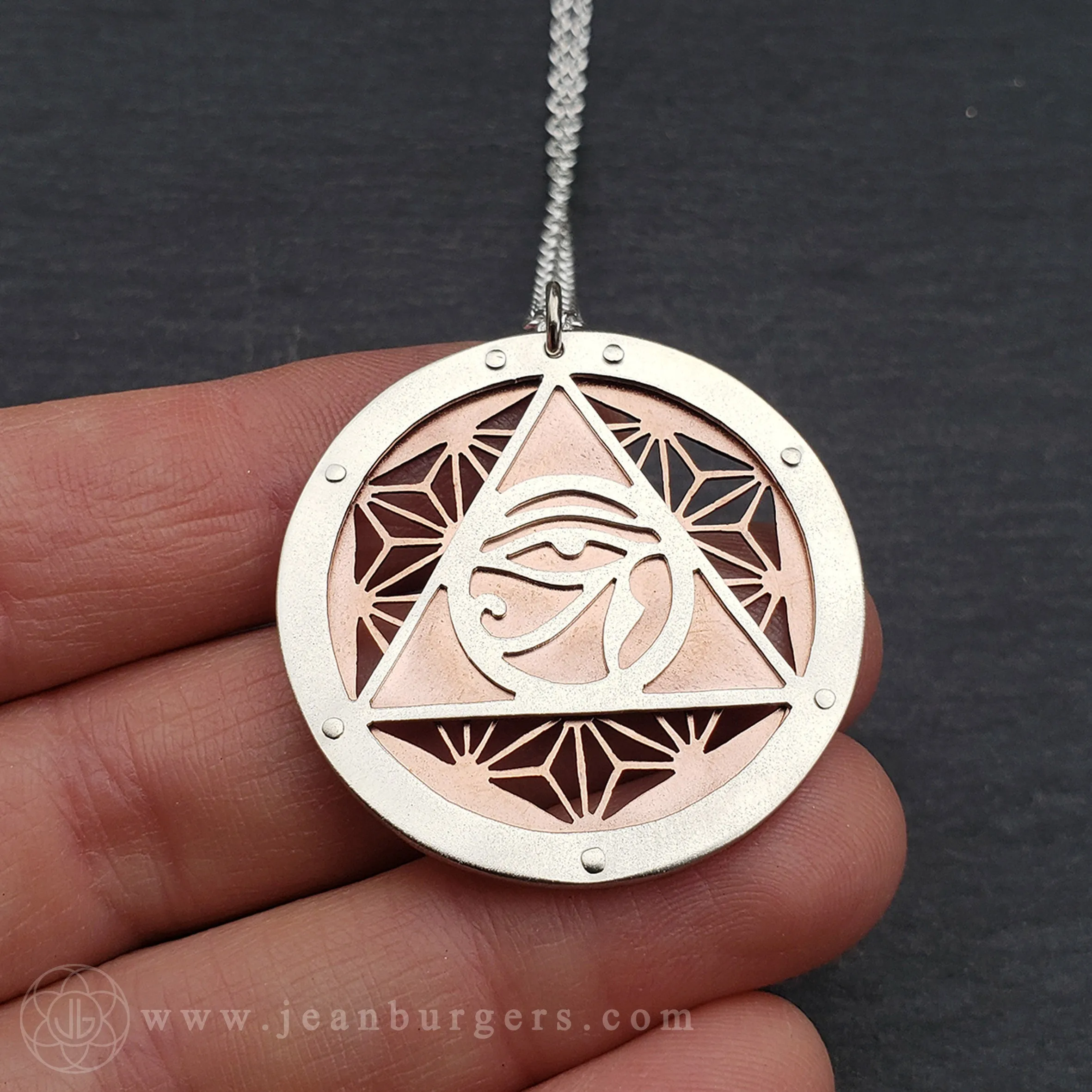 Handcut Asanoha Eye of Ra Pendant