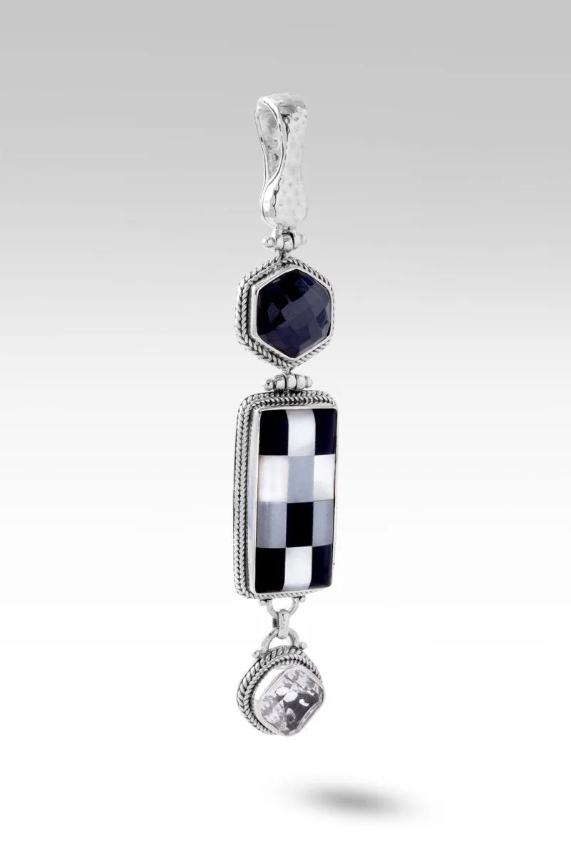 Hopeful Horizon Pendant II™ in Onyx Hematine White Mother of Pearl Mosaic