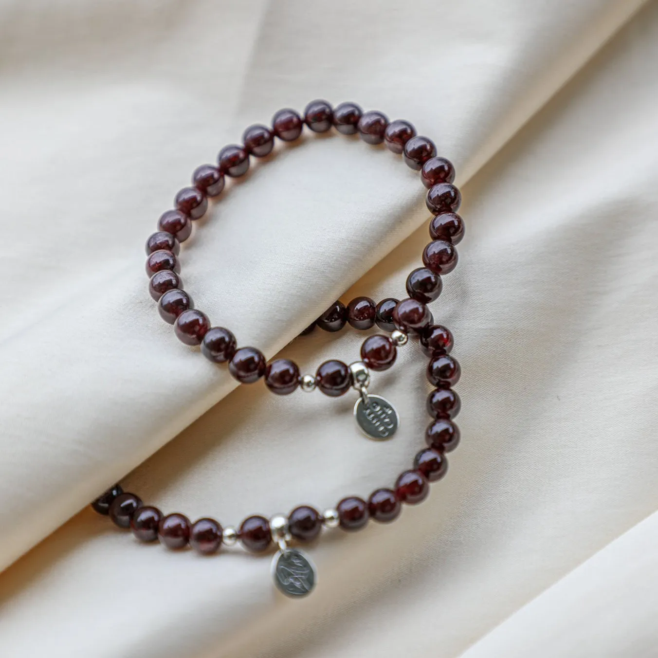 I Am Protected Garnet Signature Stretch Bracelet