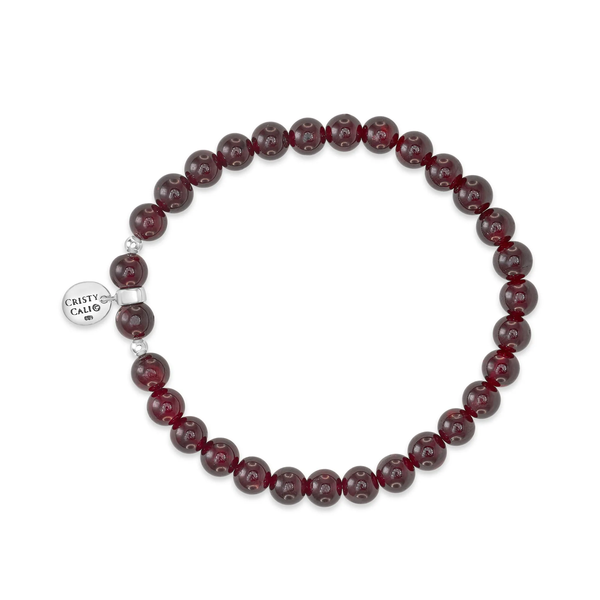 I Am Protected Garnet Signature Stretch Bracelet