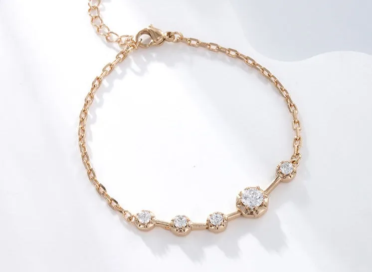 Jewelry plated 18K gold alloy inlaid with zirconium flower bracelet for women