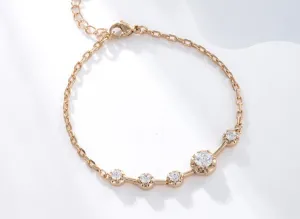 Jewelry plated 18K gold alloy inlaid with zirconium flower bracelet for women