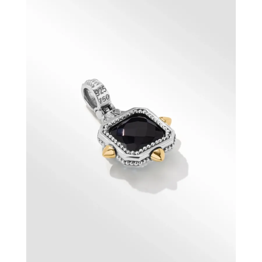 Konstantino Anthos Collection Silver and Gold Spectral Square Black Onyx Pendant