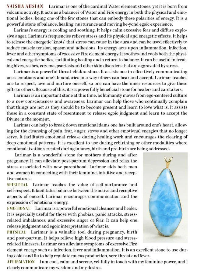 Larimar & Blue Sapphire Rose Gold Light Language Pendant