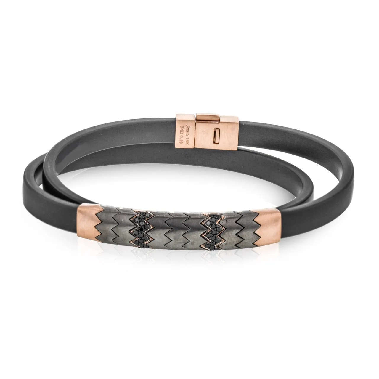 Men's Titanium Bracelet In 14k Gold With Diamonds